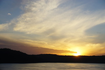 Obraz premium Sunset over the Golfo de Papagayo gulf on the Pacific Ocean near Liberia, Guanacaste, Costa Rica