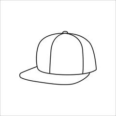 Skateboard cap symbol line icon on background