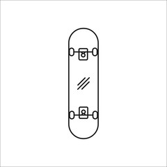 Skateboard complete symbol line icon on background