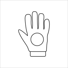 Skateboard glove symbol line icon on background