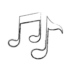 Music note icon. Sound melody pentagram and musical theme. Isolated design. Vector illustration