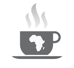 Isolated coffee cup with  a map of the african continent