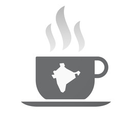 Isolated coffee cup with  a map of India
