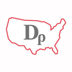 Isolated map of USA with a drachma currency sign