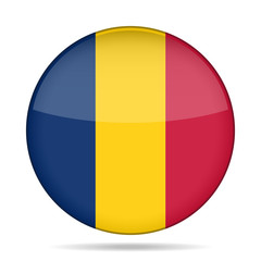 Flag of Chad. Shiny round button.