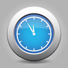 blue metallic button, white last minute clock icon