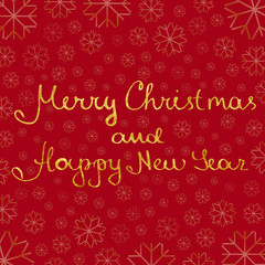 MERRY CHRISTMAS AND HAPPY NEW YEAR gold lettering design with sn