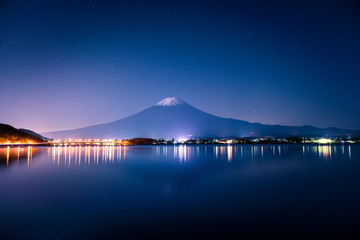 Mount Fuji and lake Kawaguchi