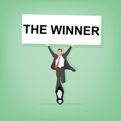 Happy celebrating winning success businessman