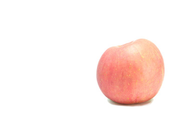 Single apple on white background.