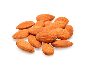 Almonds isolated on white background