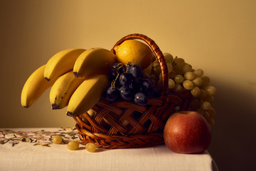 still life fruit basket