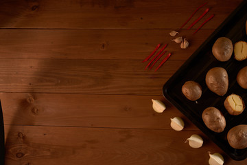 baked potatoes on a table