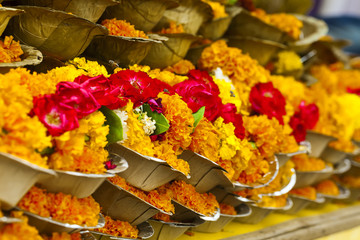 bright flowers for the ceremony ritual Hindu religion
