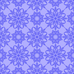 Fototapeta premium Blue Ornamental Seamless Line Pattern. Endless Texture. Oriental Geometric Ornament