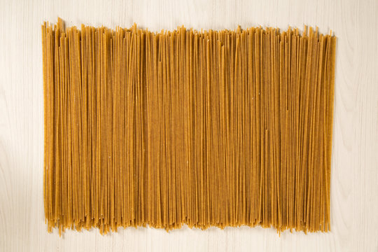 Uncooked Integral Spaghetti Top View
