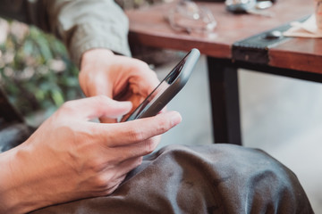 A man using smartphone