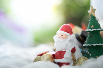 Colorful Christmas characters and decorations. Using as wallpaper