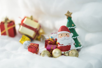 Colorful Christmas characters and decorations. Using as wallpaper