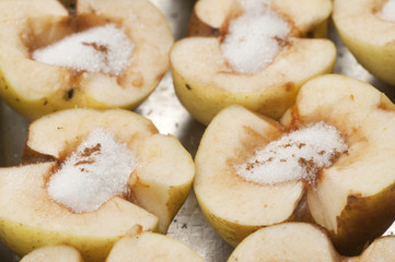 apples prepared for baking