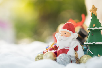 Colorful Christmas characters and decorations. Using as wallpape