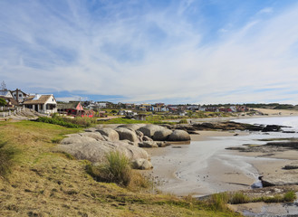 Uruguay, Rocha Department, View of the Punta del Diablo.
