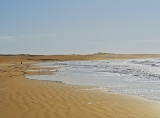 Fototapeta na wymiar Uruguay, Rocha Department, View of the beach in Cabo Polonio.