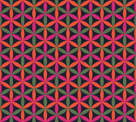 Seamless pattern with petals on a dark background.