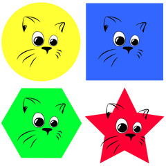 cats on the coloured background