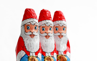 chocolate santa claus. studio shot, holiday concept