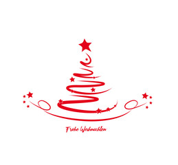 frohe weihnachten mit rotem weihnachtsbaum
