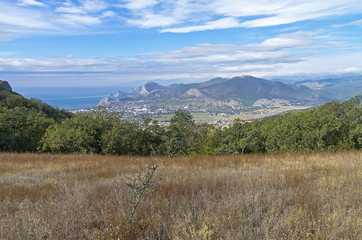 A small meadow on the mountainside. Crimea, September.