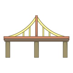 Steel bridge icon. Cartoon illustration of bridge vector icon for web design