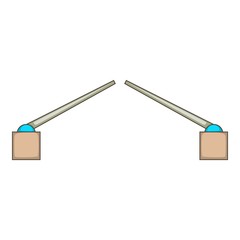 Drawbridge icon. Cartoon illustration of bridge vector icon for web design