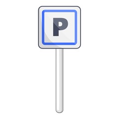 Parking sign icon. Cartoon illustration of parking sign vector icon for web design
