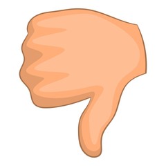 Thumb down icon. Cartoon illustration of thumb down vector icon for web