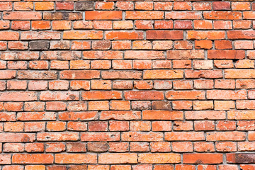 Background from an old and rugged red brickwall