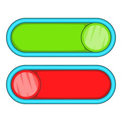 Green and red buttons icon. Cartoon illustration of green and red buttons vector icon for web