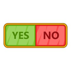 Yes and now sign icon. Cartoon illustration of yes and now sign vector icon for web