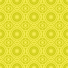 Yellow Ornamental Seamless Line Pattern. Endless Texture. Oriental Geometric Ornament