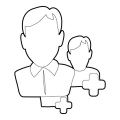 Add users icon. Isometric 3d illustration of vector icon for web