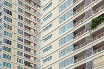 Fototapeta premium Apartment building / View of balconies of apartment building.