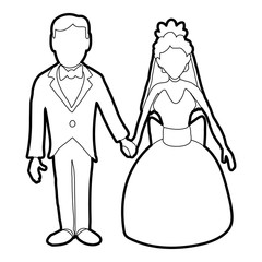 Wedding icon. Outline illustration of wedding vector icon for web
