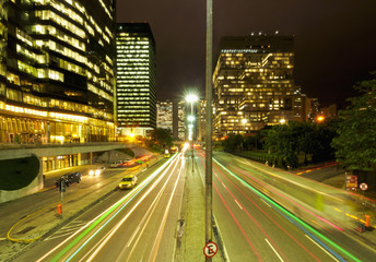 Fototapeta na wymiar Brazil, City of Rio de Janeiro, Elevated view of the Avenida Almirante Barroso.