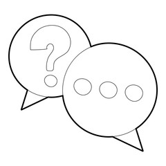 Talk icon. Outline illustration of talk vector icon for web