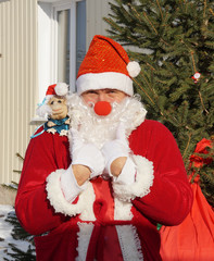 Photo of Santa Claus. Going to the New Year holidays.