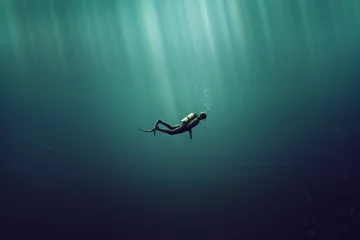 Fotobehang Duiker in de zee © lassedesignen