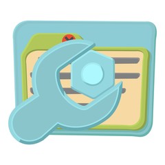 Wrench icon. Cartoon illustration of wrench vector icon for web
