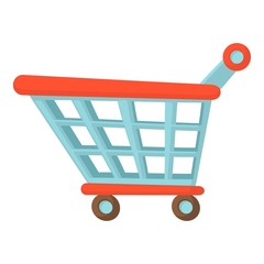 Shopping cart icon. Cartoon illustration of shopping cart vector icon for web