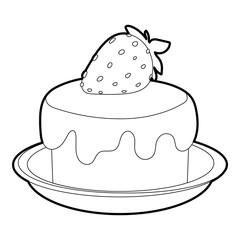 Cake icon. Outline illustration of cake vector icon for web